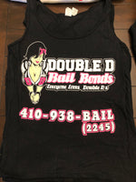 LADIES Double D Black Tank w/Pink & White Lettering - THE ORIGINAL! LIMITED!