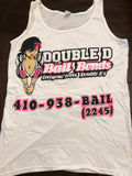 LADIES Double D White Tank w/Pink & Black Lettering - THE ORIGINAL! LIMITED!