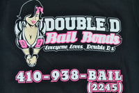 LADIES Double D Black SS Tee w/Pink & White Lettering - THE ORIGINAL! LIMITED!
