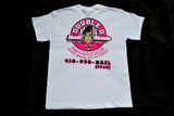 LADIES Double D White SS Tee w/Pink & Black Lettering - THE ORIGINAL! LIMITED!