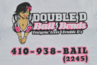 LADIES Double D White SS Tee w/Pink & Black Lettering - THE ORIGINAL! LIMITED!