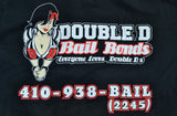 Unisex Double D Black LS Tee w/Red & White Lettering - THE ORIGINAL! LIMITED!